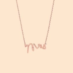 ‘Mrs’ rose gold necklace
